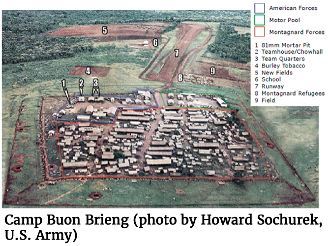 Photo of Camp Buon Brieng (photo by Howard Sochurek, U.S. Army)
