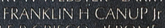 Engraved name on The Wall of Petty Officer Second Class Franklin Harlee Canup, Jr., U.S. Navy