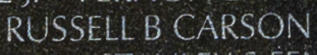 Name engraving of Sergeant Russell B. Carson on The Wall