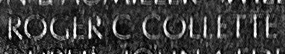 Engraved name on The Wall of Private First Class Roger Charles Collette, U.S. Army