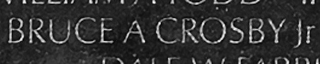 Sergeant Bruce Allen Crosby, Jr.'s name inscribed on The Wall.