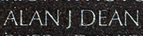 Engraved name on The Wall of Captain Alan James Dean, U.S. Marine Corps