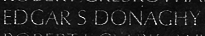 Edgar Stoms Donaghy's name inscribed on the wall
