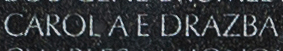 Engraved name on The Wall of Second Lieutenant Carol Ann Elizabeth Drazba, U.S. Army
