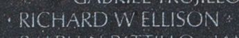 Photo of Ellison's name inscribed on The Wall.