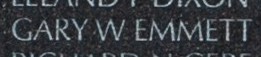 Photo of Emmett's name inscribed on The Wall.