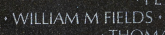 William Michael Fields' name inscribed on The Wall