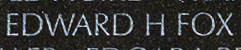Engraving on The Wall of the name of Second Lieutenant Edward H. Fox, U.S. Army