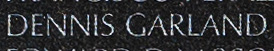 Engraving on The Wall of the name of Staff Sergeant Dennis Garland, U.S. Army