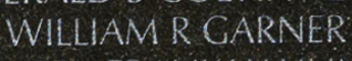 Name engraving of Sergeant William R. Garner on The Wall
