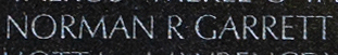 Engraved name on The Wall of Private Norman Ray Garrett