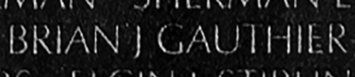Corporal Brian James Gauthier's name on The Wall.