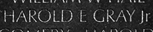 Lieutenant Commander Harold Edwin Gray, Jr.'s name inscribed on The Wall.