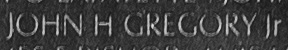 Engraving on The Wall of the name of Master Sergeant John H. Gregory Jr., U.S. Army
