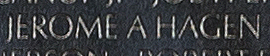 Engraved name on The Wall of Seaman Apprentice Jerome Alfred Hagen, U.S. Navy