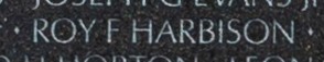 Photo of Harbison's name on The Wall.