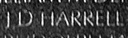 Engraved name on The Wall of Master Sergeant J. D. Harrell, U.S. Army