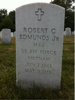 Buried with full military honors in 1988, the remains of Major Robert C. Edmunds, Jr., rest in Arlington National Cemetery. (U.S. Army)