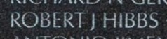 Photo of Hibbs' name inscribed on The Wall.