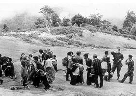 Hmong refugees hoping to be evacuated from Laos by the United States, early 1975.
