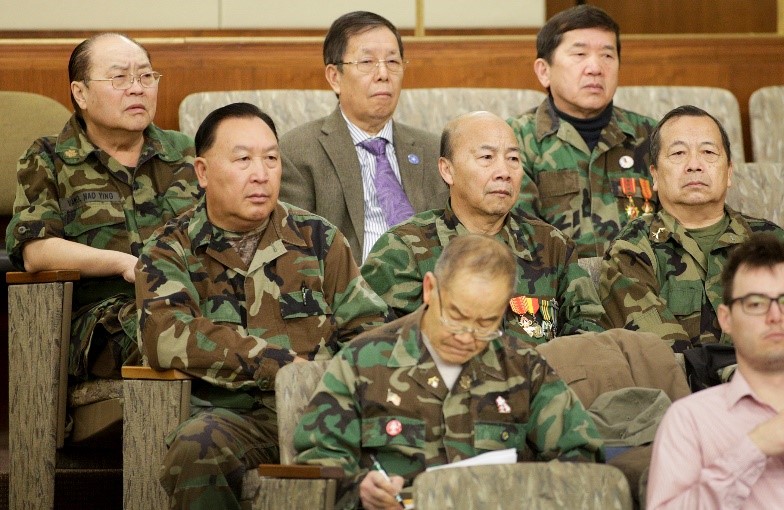 Hmong veterans of the wars in Laos and Vietnam listening to testimony in the Minnesota House of Representatives during debate about creating a new state holiday for veterans, March 10, 2017. (Minnesota State Legislature)