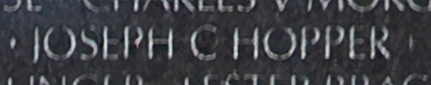Joseph Clifford Hopper's name inscribed on The Wall