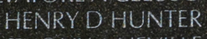 Name engraving of Corporal Henry D. Hunter on The Wall
