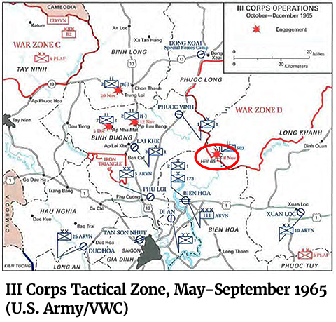 IMap of the III Corps Tactical Zone, May-September 1965 (U.S. Army/VWC)