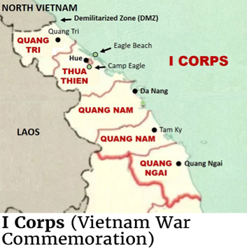 Map of I Corps (Vietnam War Commemoration)