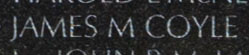 Coyle's name inscribed on the Vietnam War Memorial Wall