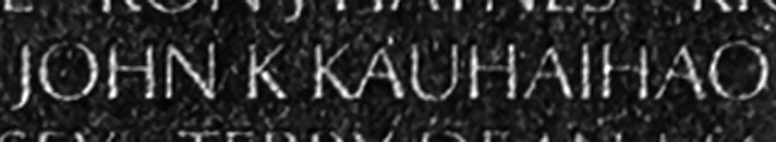 First Lieutenant John K. Kauhaihao's name inscribed on The Wall