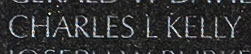 Engraved name on The Wall of Major Charles Livingston Kelly, U.S. Army