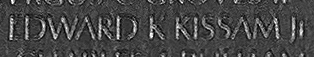 Engraved name on The Wall of Captain Edward Knell Kissam, Jr., USAF