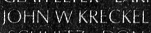 Staff Sergeant John William Kreckel's name inscribed on The Wall.