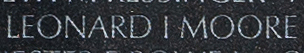 Engraved name on The Wall of Lance Corporal Leonard Irvin Moore, U.S. Marine Corps