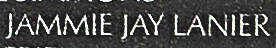 Engraved name on The Wall of Private First Class Jammie Jay Lanier, U.S. Army.