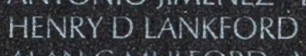 Photo of Lankford's name inscribed on The Wall.