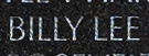 Engraving on The Wall of the name of Specialist Four Billy Lee, U.S. Army