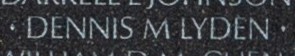 Photo of Lyden's name inscribed on The Wall.