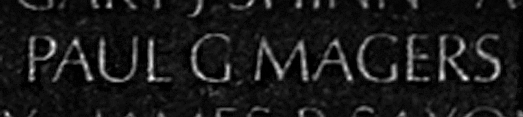 Paul Magers's name inscribed on the wall