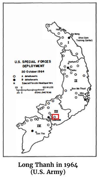 U.S. Army map of Long Thanh in 1964
