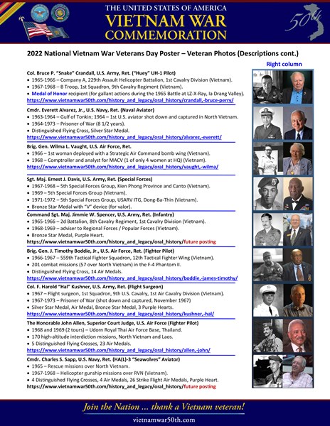 Vietnam Veteran Reference Sheet - page 2