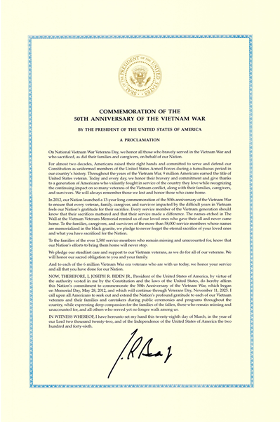 2022 Presidential Proclamation