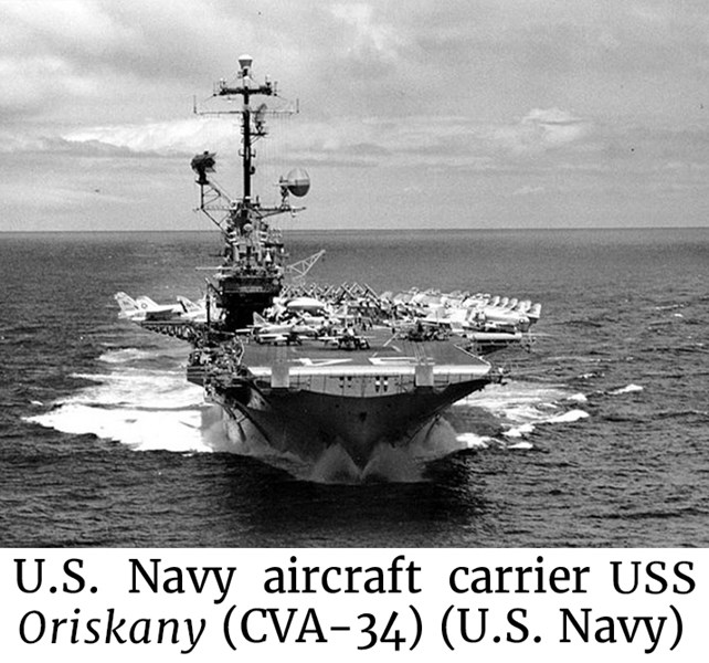 Photo of the U.S. Navy aircraft carrier USS Oriskany (CVA-34). (U.S. Navy)