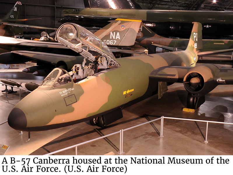 Photo of a B-57 Canberra housed at the National Museum of the U.S. Air Force