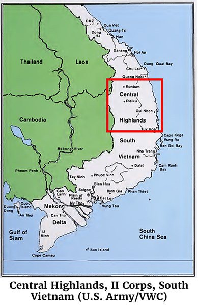 Central Highlands, II Corps, South Vietnam (U.S. Army/VWC)