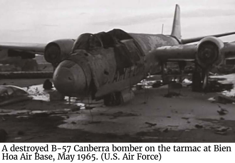 Photo of destroyed B-57 Canberra bomber