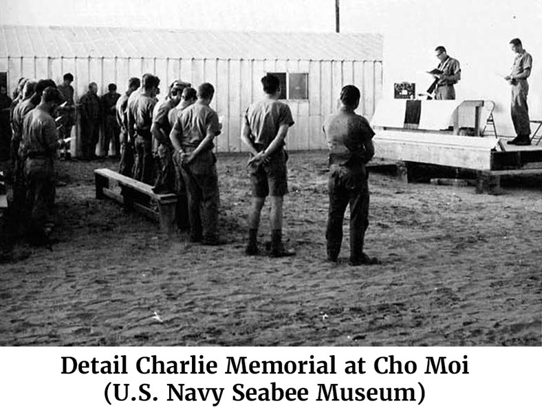 Photo of the Detail Charlie Memorial at Cho Moi. (U.S. Navy Seabee Museum)