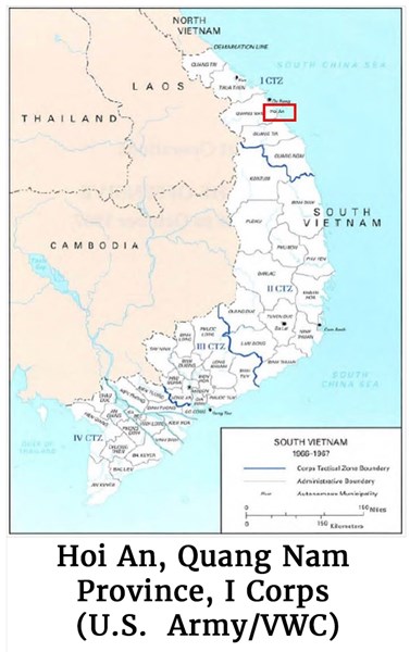 Map of the Hoi An, Quang Nam Province, I Corps (U.S. Army/VWC)