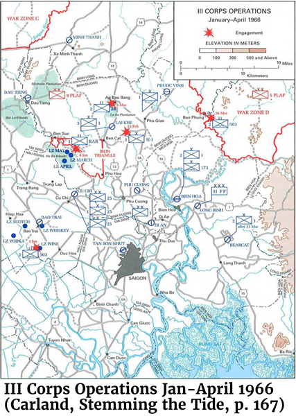 Map of III Corps Ops.